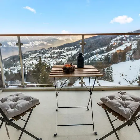 Apartment Cosy, Neuf, Vue Panoramique, Centre A 4 Min A Pied Crans-Montana