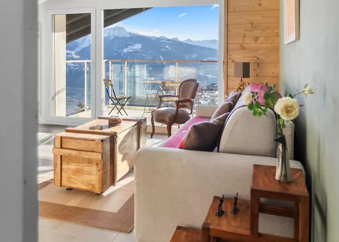 Cosy, Neuf, Vue Panoramique, Centre A 4 Min A Pied Crans-Montana